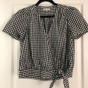 Madewell Gingham Wrap Top